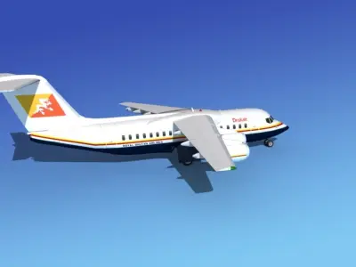 BAe 146-200 Royal Bhutan 3D model