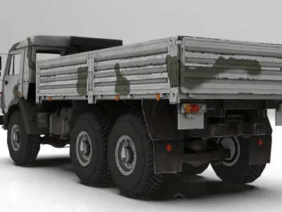 Kamaz Winter Low-poly 3D model