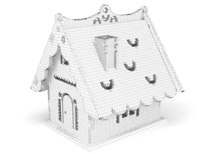  Wooden toy house 02 3D model