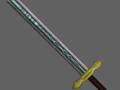 Fantasy Broadsword Free low-poly 3D model