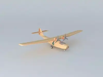 Catalina airplane with propellers Free 3D model