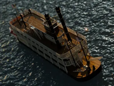 Mississippi Steamboat Western River 3D model