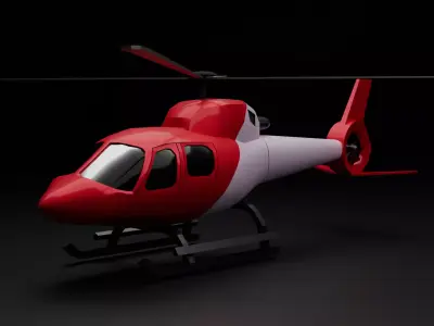 Low Poly Helicopter Game Ready flying vehicle FBX OBJ Low-poly 3D model