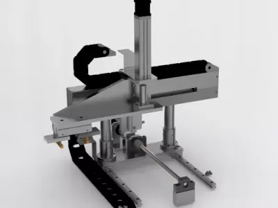 Three axis manipulator Low-poly 3D model