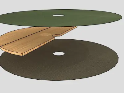 germanic shield reconstructed from original Finds Free low-poly 3D model