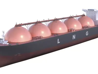 LNG Tanker Cargo Tanker Gas Carrier ship Low-poly 3D model