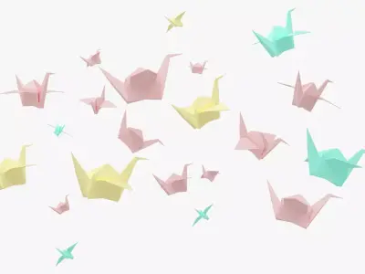 Origami Birds 3D model