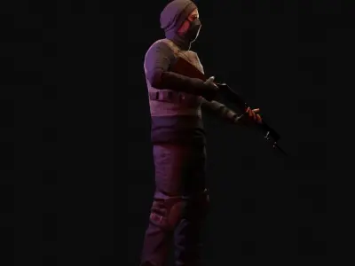 Game-Ready PBR Post-Apocalyptic Survivor  Low-poly 3D model