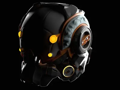 Futuristic Sci-fi Helmet 3D model