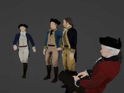 American Revolutionary General Low-poly 3D model