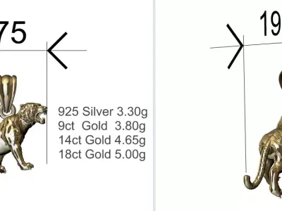 Tiger Pendant 3D model