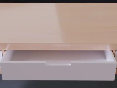 Wooden desk  Free 3D model