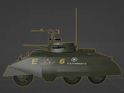 M8 Grayhound US Army World War 2 Armored Recon Vehicle 3D model