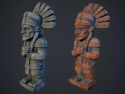 Aztec Statue 05 PBR Low-poly 3D model