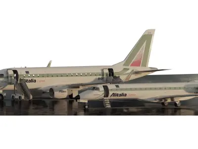 EMBRAER E170 A and EMBRAER E145 3D model