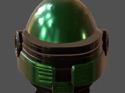 Gas mask helmet 3d model scifi low-poly 3d model Low-poly 3D model 2