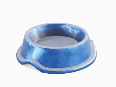 Metal Dog Bowl 04 Low-poly 3D model