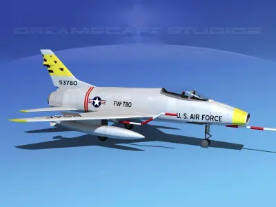 North American F-100D Super Sabre V13 USAF 3D model