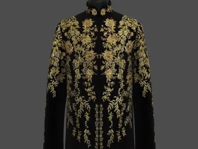 Elegant Long Coat 3D model