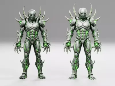 Sci-Fi Mutant Alien Creature Boss Character Low-poly 3D model