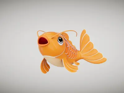 Rigged Cartoon Fish 3D model