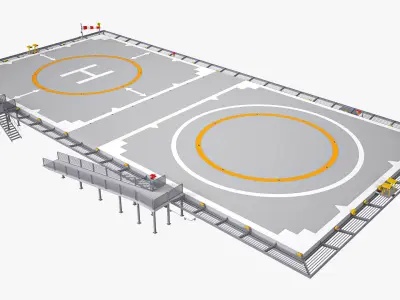 Dual Heliport 3D model