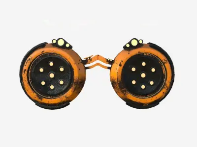 SciFi Glasses G07 Orange Dirt - Character Design Fashion Free low-poly 3D model