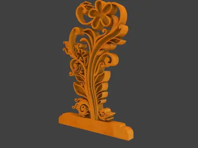 3D Rendering of Gapura Ornament Free low-poly 3D model