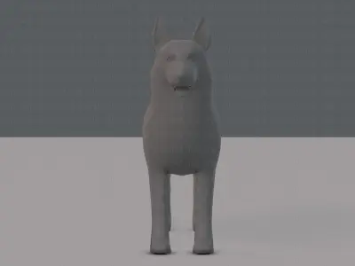 Dog base for game Low-poly 3D model