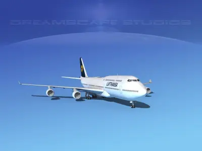 Boeing 747-8I Lufthansa 3D model