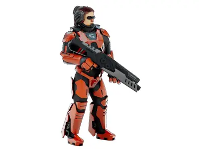 CYBORG SOLDIER RX-600  Rigged for Unreal Engine - Unity - MIXAMO 3D model