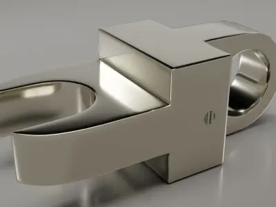 Latch stainless steel toilet seat 3D model