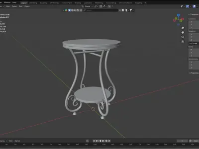 Realistic Round Coffee Table Free 3D model