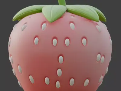 Stylized Strawberry Fairy-Tale House Low-poly 3D model