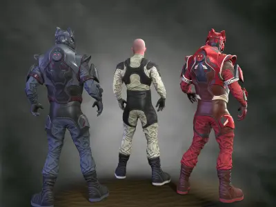 Sci-fi infantryman Low-poly 3D model