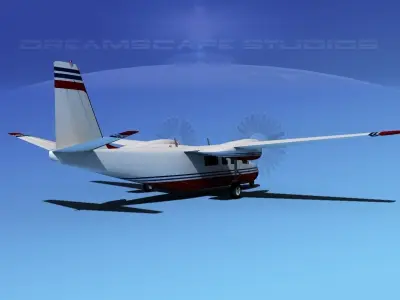 Rockwell Turbo Commander 690 V04 3D model