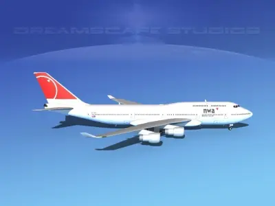 Boeing 747-400 Northwest Airlines 2 3D model