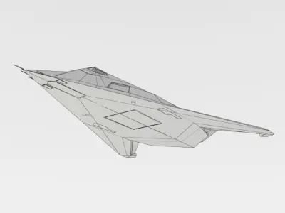 Lockheed F-117 Knighthawk Stealth fighter bomber Low-poly 3D model