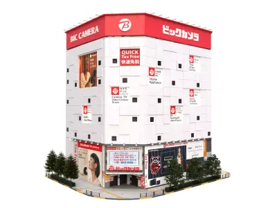 Bic Camera Store Akihabara Tokyo Building 3D Low-poly 3D model