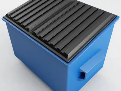 Dumpster trash can on wheels 3D model