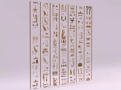 Egyptian Symbols - 007 Low-poly 3D model