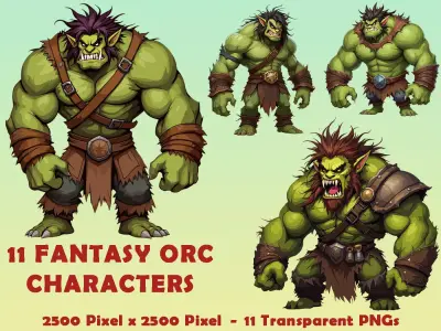 11 Fantasy Orc Characters Texture