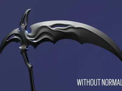 Fantasy Scythe Low-poly 3D model