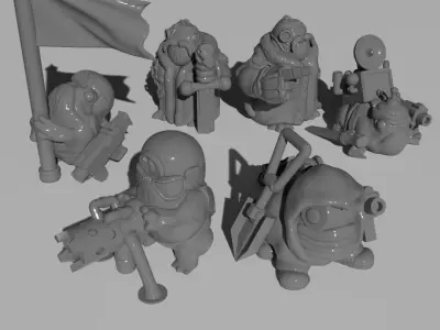 Pond Defense Force - Command Squad 3D print model