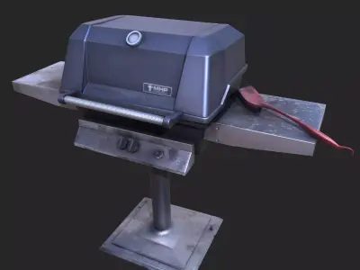 3D scan Outdoor Griddle Low-poly 3D model