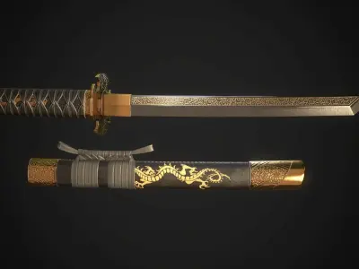 Tanto 05 Low-poly 3D model