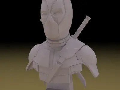 Deadpool Bust Sculpture 3D Model Ready for Printing 3D print model