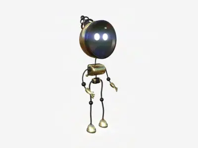 Cute Robot D09 Gold - SciFi Character Design Low-poly 3D model