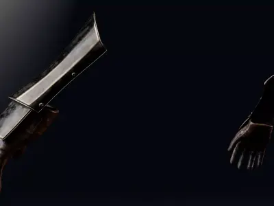 Gloves Ankle Armor - Rigged UE5 Low-poly 3D model