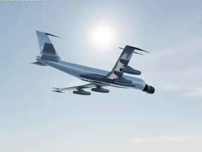 EC-135N ARIA Style Jet - Custom 1950s Aircraft Low-poly 3D model